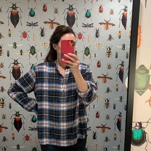 Madewell sheer plaid tunic blouse